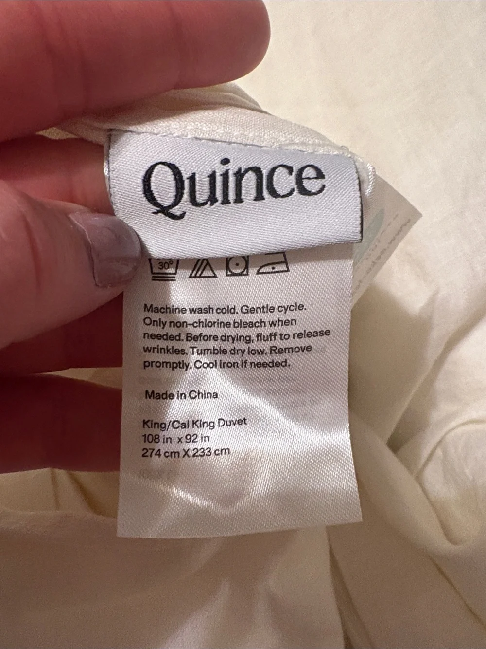 QUINCE European Linen Duvet Cover Set King Cal King Ivory 124
